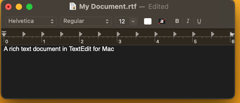 TextEdit file in rtf